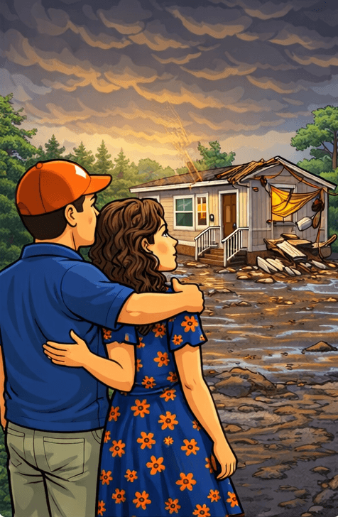 Family reviewing mobile home insurance options