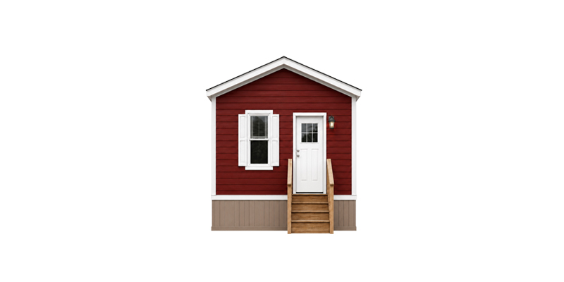 Tiny home style factory-built home exterior
